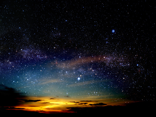 Abendlicher Sternenhimmel.