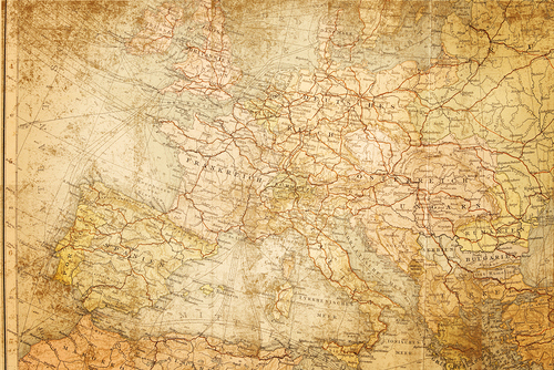 Antike Karte Europa aus dem Jahr 1895.